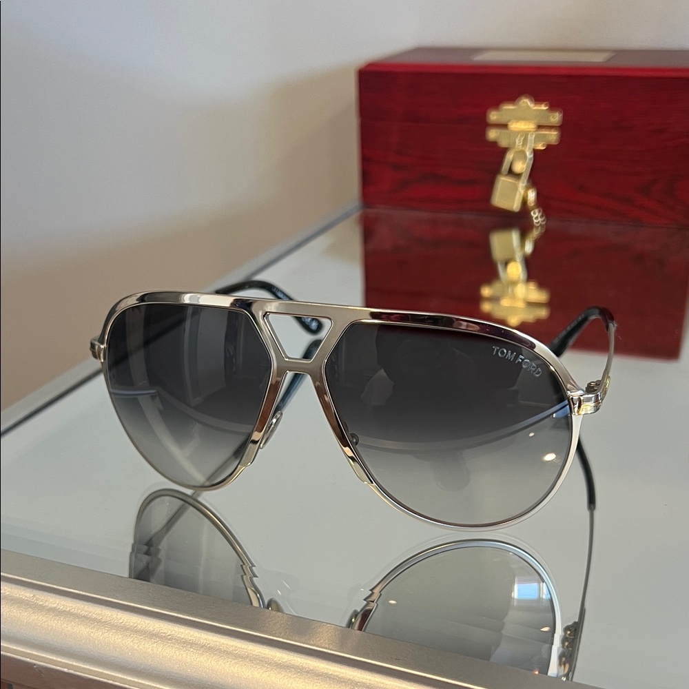 Tom Ford Metallic Aviator Sunglasses